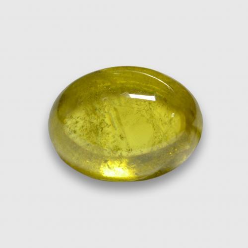 3.88克拉天然黄色榍石，椭圆形切割，10.8×8.1毫米，半透明