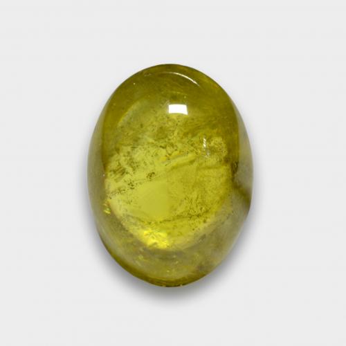 3.88克拉天然黄色榍石，椭圆形切割，10.8×8.1毫米，半透明
