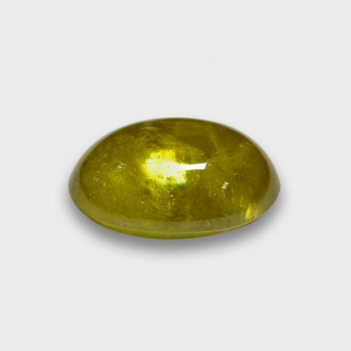 3.88克拉天然黄色榍石，椭圆形切割，10.8×8.1毫米，半透明
