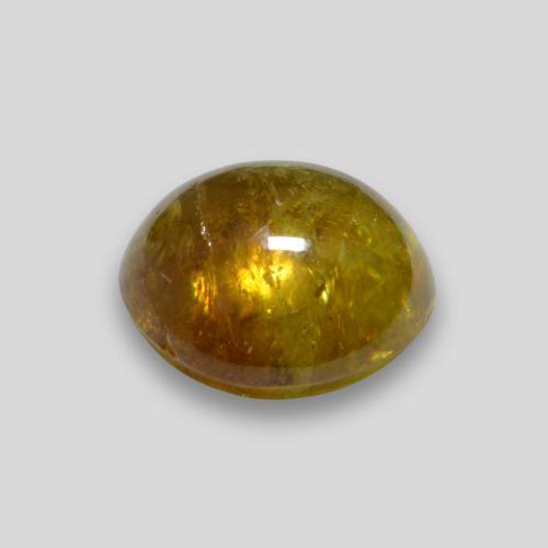 2.24克拉天然金色榍石，椭圆形切割，7.7×7.3毫米，透明