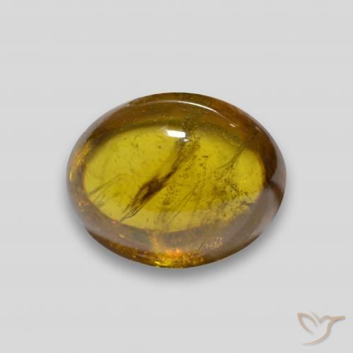 3.01ct 天然 深金色 榍石, 椭圆形, 透明
