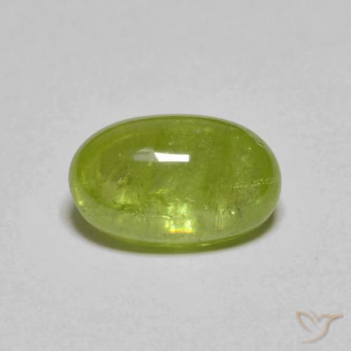 2.33克拉天然绿色榍石，椭圆形切割，10×6.3毫米，半透明