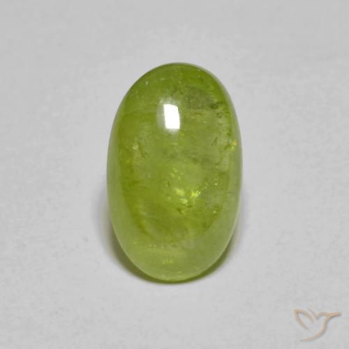 2.33克拉天然绿色榍石，椭圆形切割，10×6.3毫米，半透明