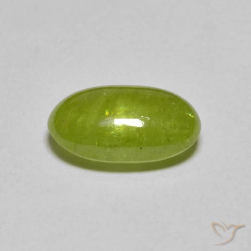 2.33克拉天然绿色榍石，椭圆形切割，10×6.3毫米，半透明