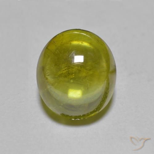 2.40克拉天然绿色榍石，椭圆形切割，8.1×7.2毫米，透明