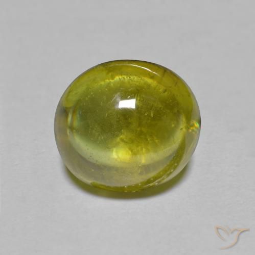 2.40克拉天然绿色榍石，椭圆形切割，8.1×7.2毫米，透明