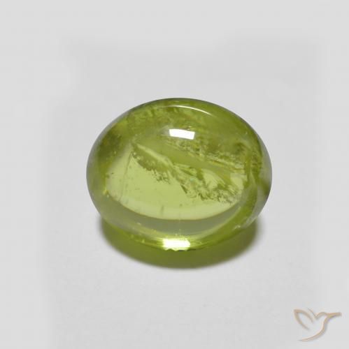 1.59克拉天然绿色榍石，椭圆形切割，7.5×6毫米，半透明