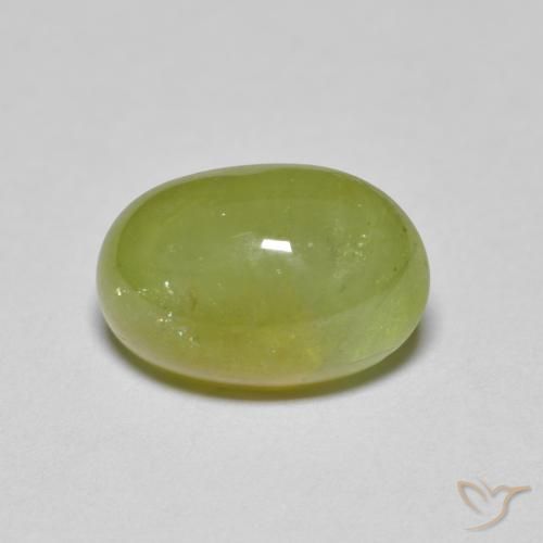 3.10ct 天然 浅绿色 榍石, 椭圆形, 半透明
