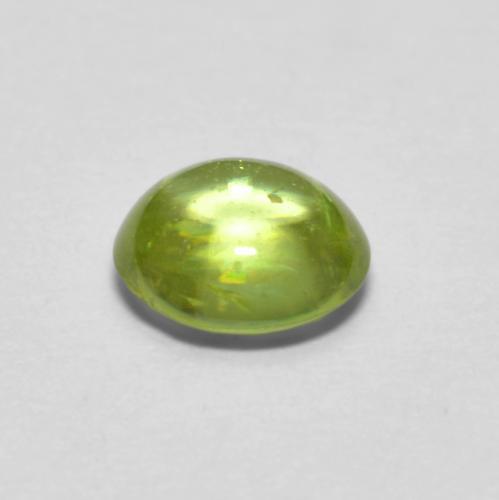 0.66克拉天然绿色榍石，椭圆形切割，5.5×5毫米，透明