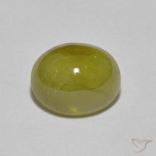 2.89ct 天然 黄绿色 榍石, 椭圆形, 半透明