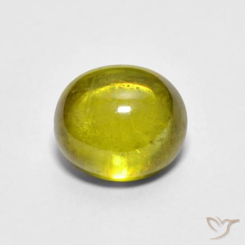1.57ct 天然 暖绿 榍石, 椭圆形, 透明