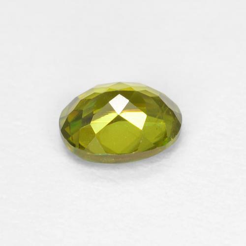 0.46克拉天然绿色榍石，椭圆形切割，5.1×4.2毫米，VS