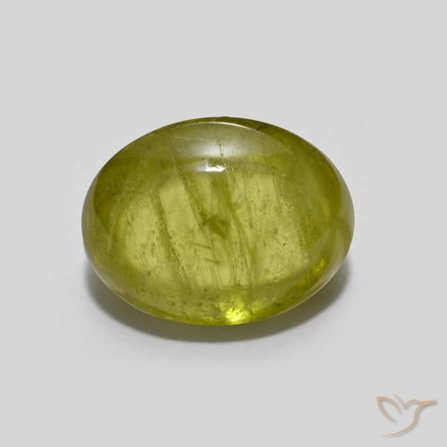 2.84ct 天然 暖土绿 榍石, 椭圆形, 透明