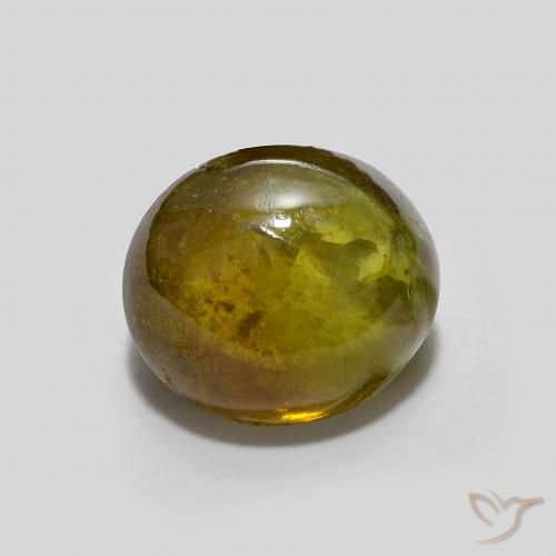 2.57ct 天然 暖绿 榍石, 椭圆形, 半透明