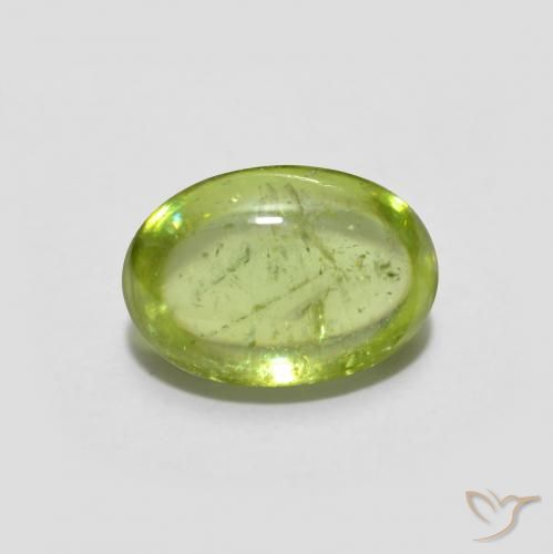 1.26ct 天然 亮绿色 榍石, 椭圆形, 透明