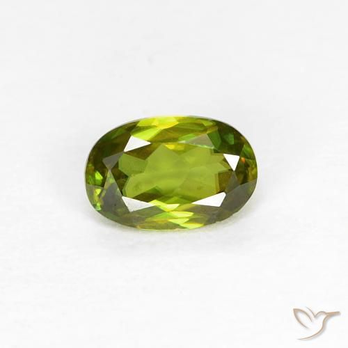 0.38ct 天然 Medium Dark-Green 榍石, 椭圆形, VS