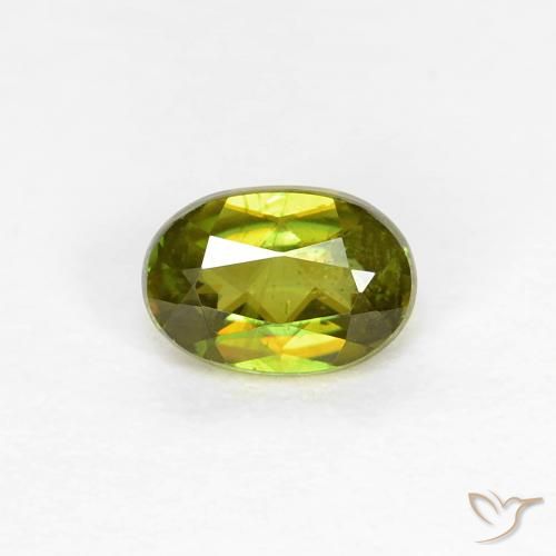0.42ct 天然 Medium Dark-Green 榍石, 椭圆形, VS
