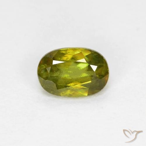 0.42ct 天然 中绿色 榍石, 椭圆形, VS, Photo A