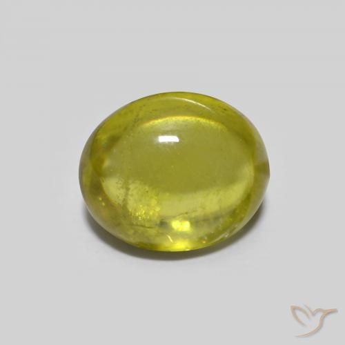 1.40ct 天然 黄绿色 榍石, 椭圆形, 透明