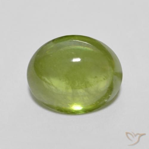 1.51ct 天然 浅活泼的绿色 榍石, 椭圆形, 透明