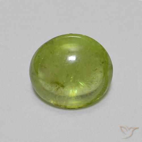 1.26ct 天然 橄榄绿色 榍石, 椭圆形, 透明