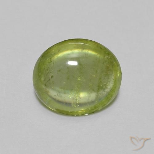 1.07ct 天然 橄榄绿色 榍石, 椭圆形, 透明