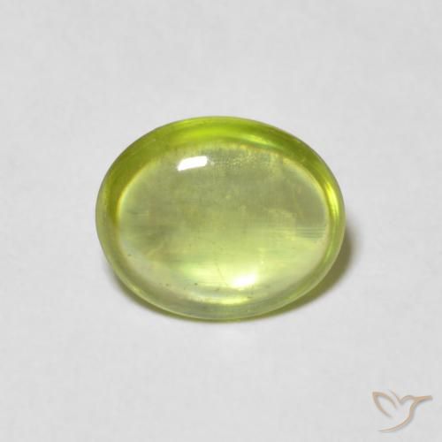 1.25ct 天然 亮绿色 榍石, 椭圆形, 透明