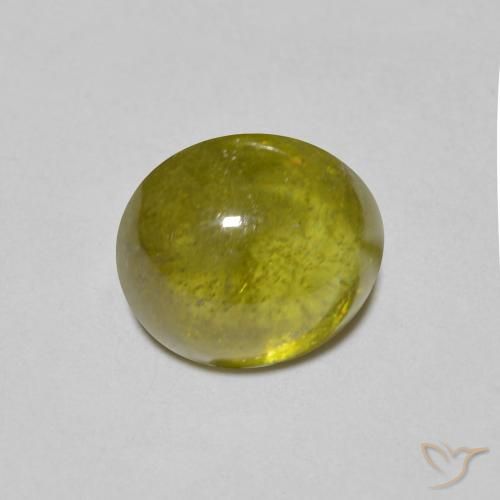 1.54ct 天然 暖绿 榍石, 椭圆形, 半透明