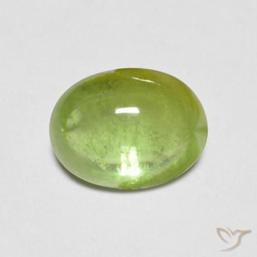 1.43ct 天然 亮绿色 榍石, 椭圆形, 透明