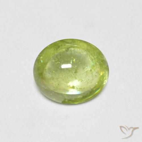 0.70ct 天然 亮绿色 榍石, 椭圆形, 透明