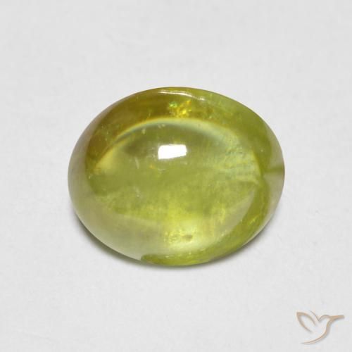 1.37ct 天然 暖土绿 榍石, 椭圆形, 透明