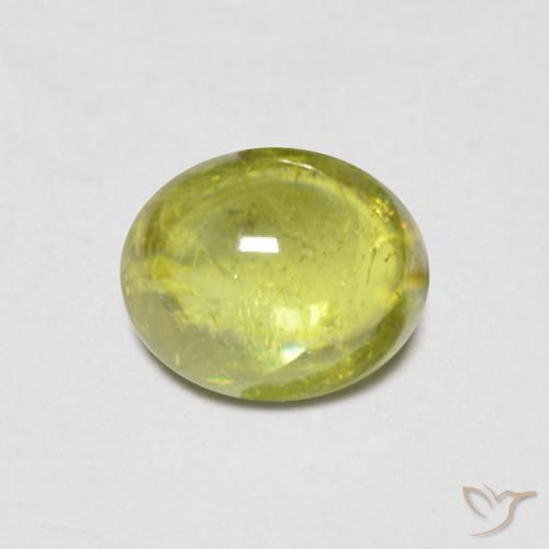 0.98ct 天然 暖土绿 榍石, 椭圆形, 透明