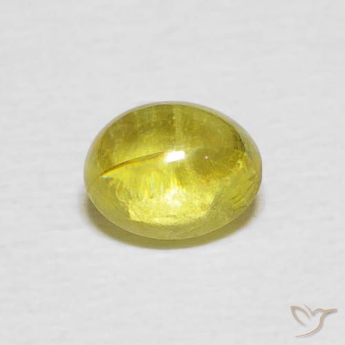 0.84ct 天然 中黄色 榍石, 椭圆形, 透明