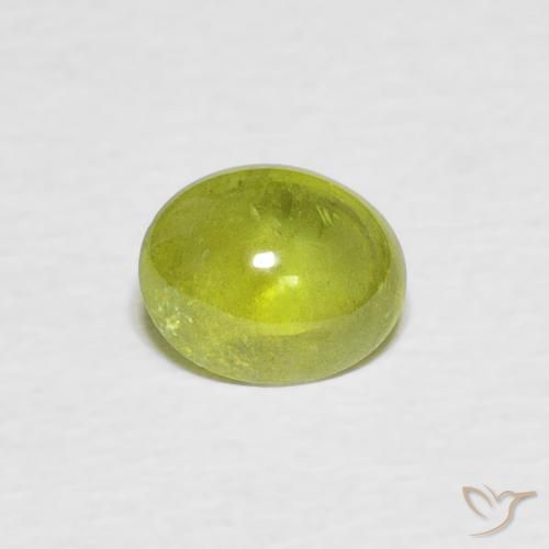 0.91ct 天然 黄绿色 榍石, 椭圆形, 透明