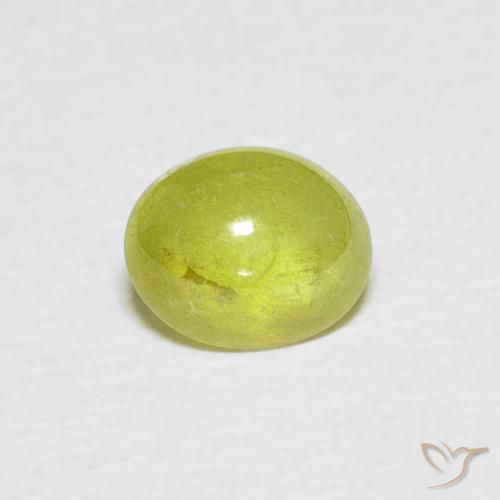 1.01ct 天然 暖土绿 榍石, 椭圆形, 透明