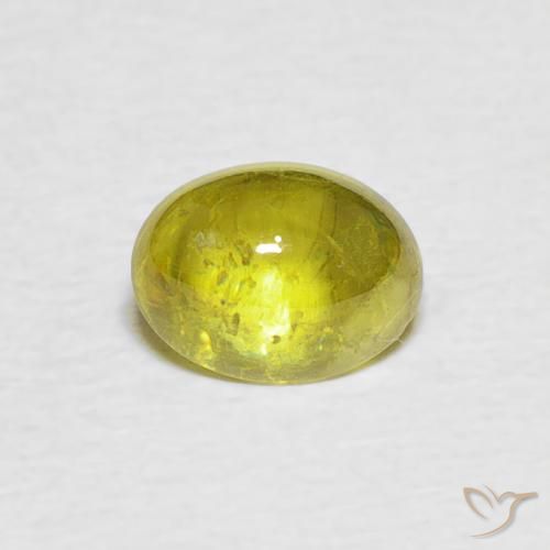 1.23ct 天然 暖土绿 榍石, 椭圆形, 透明