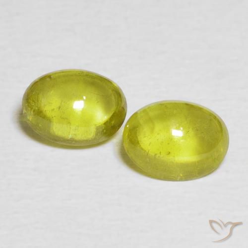 1.88ctw 天然 暖土绿 榍石, 椭圆形, 透明