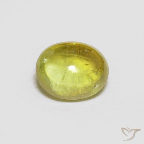 1.58ct 天然 绿黄色 榍石, 椭圆形, 透明