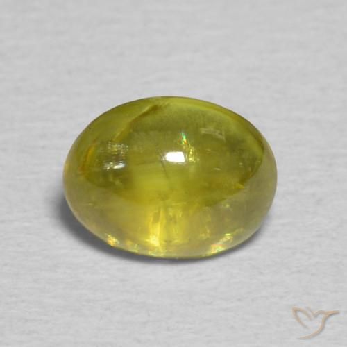 0.87ct 天然 暖土绿 榍石, 椭圆形, 透明