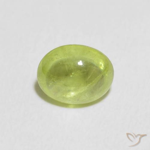 1.00ct 天然 充满活力的绿色 榍石, 椭圆形, 透明