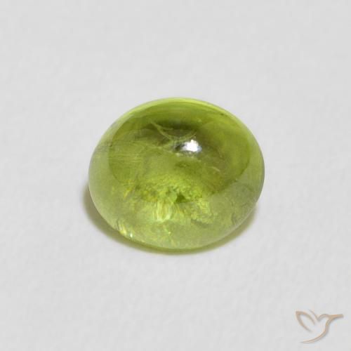 1.23ct 天然 亮绿色 榍石, 椭圆形, 透明