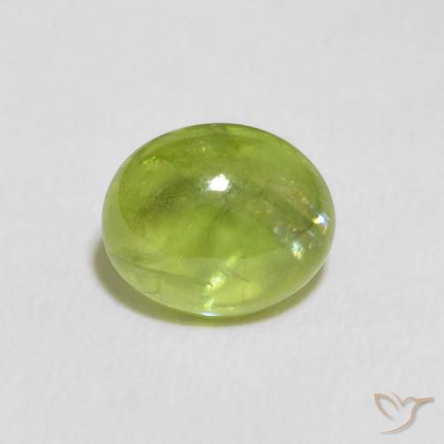 1.52ct 天然 黄绿色 榍石, 椭圆形, 透明