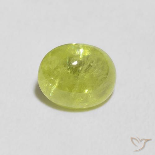 1.23ct 天然 充满活力的绿色 榍石, 椭圆形, 透明