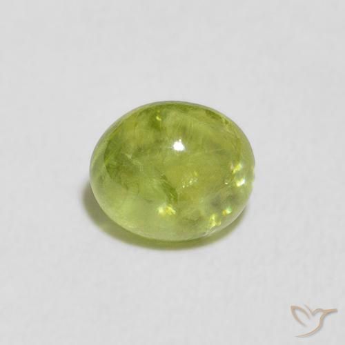 1.07ct 天然 亮绿色 榍石, 椭圆形, 透明
