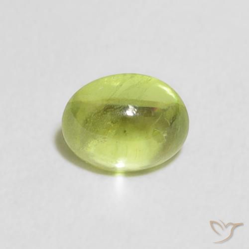 0.91ct 天然 亮绿色 榍石, 椭圆形, 透明