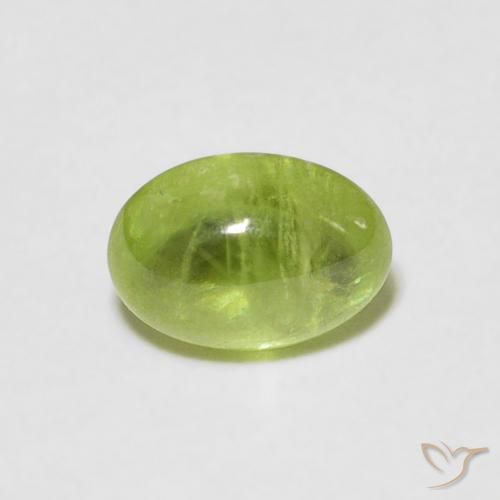 1.11ct 天然 亮绿色 榍石, 椭圆形, 透明