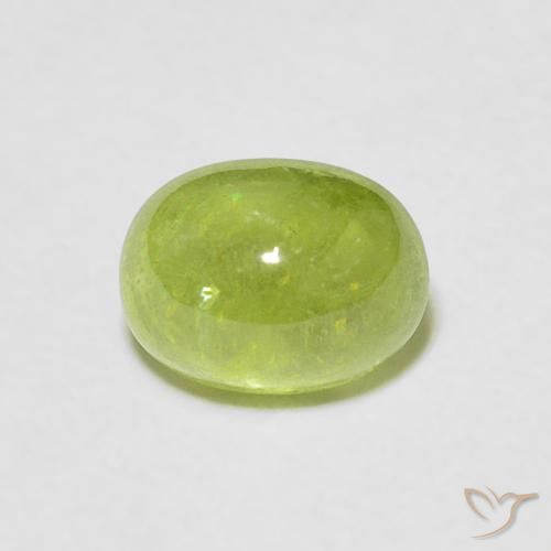 1.64ct 天然 中绿色 榍石, 椭圆形, 透明
