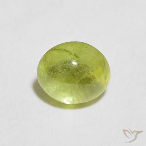0.85ct 天然 橄榄绿色 榍石, 椭圆形, 透明