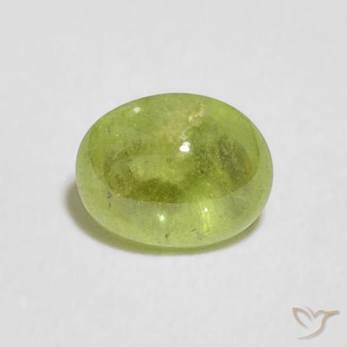 0.91ct 天然 中绿色 榍石, 椭圆形, 透明