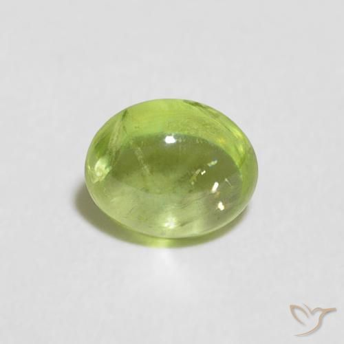 0.65ct 天然 充满活力的绿色 榍石, 椭圆形, 透明